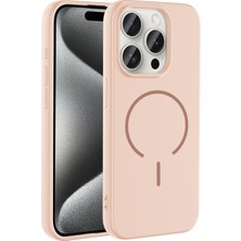 Mobify iPhone 15 Pro Kılıf Magsafeli Premium Meta Silikon Kapak