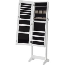 Hype Store Dolabı, Ayaklı Aynalı Dolap, 2 Ayrı Makyaj Malzemeleri Düzenleyicili, Çerçevesiz Tam Boy Ayna, Kilit