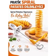 Eco Lounge Manuel Spiral Patates Dilimleyici - Tornado Patates Kesme Aparatı - Çubukta Patates Dilimleme Seti