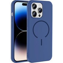 Techno Guru iPhone 14 Pro Max Kılıf Magsafe Özelikli ve Pastel Şarj Özellikli Şık Meta Premium Silikon Kapak