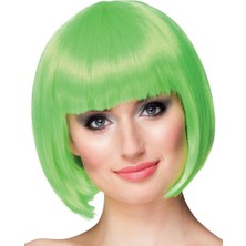 Katre46 Parti Aksesuar Yeşil Parti Peruğu Kısa Küt Saç