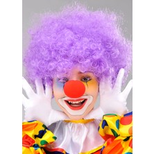 Katre46 Parti Aksesuar Kıvırcık Afro Bonus Peruk Takma Saç Kırmızı Burun Seti