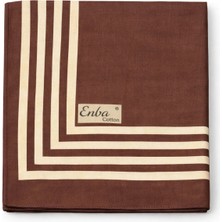 Mim Eşarp ve Şal Enba Soft Pamuklu Çizgi Desenli Eşarp - 95X95 cm
