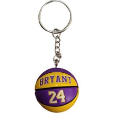 Braventa Collection K.dot Basketbol Topu Figürlü Anahtarlık Süsü, Sarı Renk, Bryant 24 Numaralı