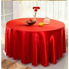 Ayzen Home Yuvarlak Masa Için Saten Masa Örtüsü 190 x 190 cm Çapında