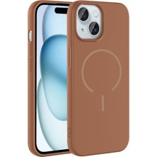 Techno Guru iPhone 15 Kılıf Magsafe Özelikli ve Pastel Şarj Özellikli Şık Meta Premium Silikon Kapak