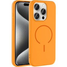 Techno Guru iPhone 15 Pro Kılıf Magsafe Özelikli ve Pastel Şarj Özellikli Şık Meta Premium Silikon Kapak