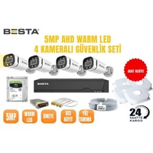 Hsc Bilişim 5 1440P 4 Kameralı Ahd Warm LED Güvenlik Seti