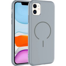 Techno Guru iPhone 11 Kılıf Magsafe Özelikli ve Pastel Şarj Özellikli Şık Meta Premium Silikon Kapak