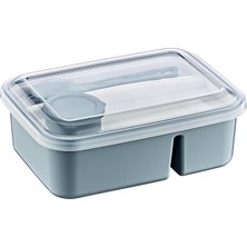 Braventa Collection Lunch 3 Bölmeli Beslenme Kabı – Sosluklu, Sızdırmaz Kapak, Bpa Içermez, 920 ml + 40 ml (Gri)