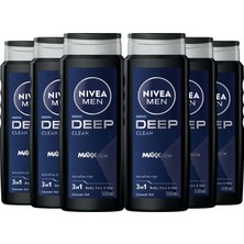 Braventa Collection Nivea Erkek Dimension Duş Jeli 500ML, 3'ü1 Arada Komple Bakım, Vücut Saç Yüz, X6 Adet
