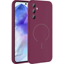 Techno Guru Samsung Galaxy A55 Kılıf Magsafe Özelikli ve Pastel Şarj Özellikli Şık Meta Premium Silikon Kapak