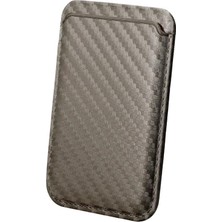 Braventa Collection Tmw1 iPhone Magsafe Deri Kartlık Manyetik Telefon Cüzdanı Karbon Grisi