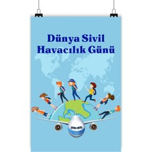 Deko Gonya Dünya Sivil Havacılık Günü Temalı Fotoğraf Panosu Branda 100X150