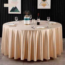 Ayzen Home Yuvarlak Masa Için Saten Masa Örtüsü 190 x 190 cm Çapında