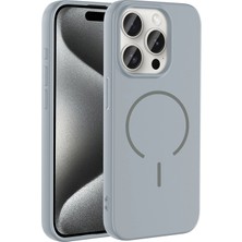 Techno Guru iPhone 15 Pro Kılıf Magsafe Özelikli ve Pastel Şarj Özellikli Şık Meta Premium Silikon Kapak