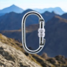 Braventa Collection 5 Adet Oval Karabina Kilitli 10 mm Kanca Paslanmaz Kilit Tırmanma Kamp Ekipman Tırmanış Askı