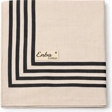 Mim Eşarp ve Şal Enba Soft Pamuklu Çizgi Desenli Eşarp - 95X95 cm