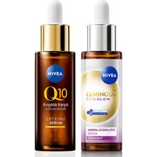 Braventa Collection Nivea LUMINOUS630 Glow Anında Aydınlatıcı Cilt Bakım Serumu 30ML Q10 Kırışıklık Karşıtı Serum 30ML