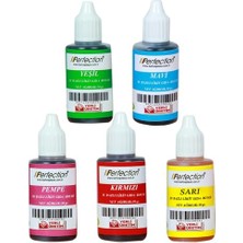 Braventa Collection Perfection Chef 5'li Sıvı Su Bazlı Likit Boyası Pembe Sarı Mavi Yeşil 5 x 30 gr