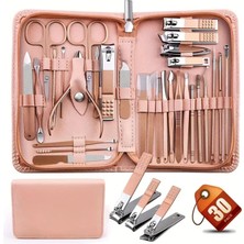 Braventa Collection 30 Manikür Seti Profesyonel Tırnak Makası Seti Paslanmaz Katı Manikür Seti Tırnak Bakım Seti Pembe K