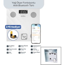 Baskül Beyaz Yağ Ölçer Akıllı Bluetooth Cam Baskül