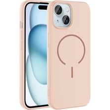 Techno Guru iPhone 15 Kılıf Magsafe Özelikli ve Pastel Şarj Özellikli Şık Meta Premium Silikon Kapak