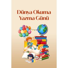 Deko Gonya Dünya Okuma Yazma Günü Temalı Fotoğraf Panosu Branda 100X150