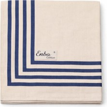 Mim Eşarp ve Şal Enba Soft Pamuklu Çizgi Desenli Eşarp - 95X95 cm