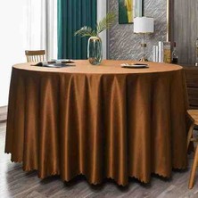 Ayzen Home Yuvarlak Masa Için Saten Masa Örtüsü 190 x 190 cm Çapında