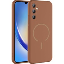 Techno Guru Samsung Galaxy A14 Kılıf Magsafe Özelikli ve Pastel Şarj Özellikli Şık Meta Premium Silikon Kapak
