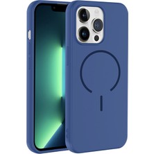 Techno Guru iPhone 13 Pro Max Kılıf Magsafe Özelikli ve Pastel Şarj Özellikli Şık Meta Premium Silikon Kapak