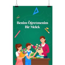 Deko Gonya Benim Öğretmenim Bir Melek Temalı Fotoğraf Panosu Branda 100X150