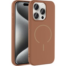 Techno Guru iPhone 15 Pro Max Kılıf Magsafe Özelikli ve Pastel Şarj Özellikli Şık Meta Premium Silikon Kapak