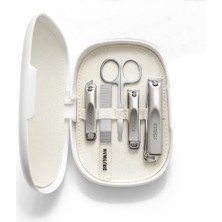 Braventa Collection 5 Özel Beyaz Kutulu Manikür Pedikür Seti - Seyahat Manikür Set - Tırnak Makası Törpü Burun Kıl Makas