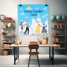 Deko Gonya Dünya Engelliler Günü Temalı Fotoğraf Panosu Branda 100X100
