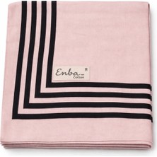 Mim Eşarp ve Şal Enba Soft Pamuklu Çizgi Desenli Eşarp - 95X95 cm