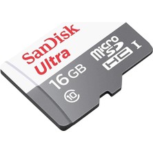 Sandisk Ultra 16 GB Microsdhc Hafıza Kartı, 80MB/SN Uhs-I Class 10 - SDSQUNS-016G-GN3MN