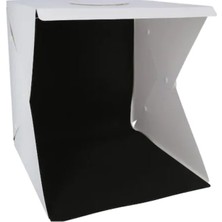 Katre46 20 x 20 cm Profesyonel Stüdyo LED Işıklı Çift Sıra Ürün Fotoğraf Çekim Çadırı