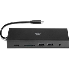 Hp Usb-C Seyahat Desteği (Usb-C Hub, USB Hub, USB C, Rj-45, Hdmi, Vga, Microsd, Sd, Usb, Audio) Siya