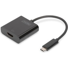 Digitus USB Tip C Grafik Adaptörü, USB Type-C - HDMI Tip A, 4K Ultra Hd 30Hz, Plastik, Siyah