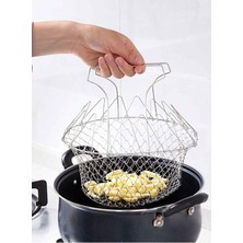 Dua Giyim Çok Fonksiyonlu Pratik Süzgeç Katlanır - Kızartma Haşlama Aparatı -Chef Basket