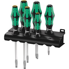 PowerA Wera 334/355 Sk/6 Tornavida Seti Kraftform, Plus Lazer Uç + Raf, 6 Parça, 05007681001