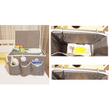 Indispensablely Tutturma Aparatlı Bebek Beşik Başucu Düzenleyici Kapaklı 5 Bölmeli Organizer