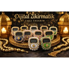 12 Adet Taşlı Dijital Tesbihmatik LED Ekranlı Zikir Sayacı Hafızalı Reset Butonlu Parmak Tipi Tesbihmatik