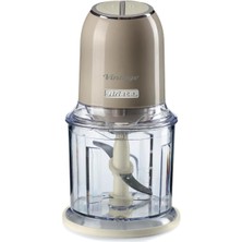 Ariete Vintage Doğrayıcı Bej 0438/03-2 Hız Kademeli, 2 Buton ve 4 Paslanmaz Çelik Bıçak, Sebze Doğra