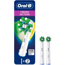 Oral-B Crossaction Elektrikli Diş Fırçası Yedek Fırça Başlıkları Dolum, 2 Ct (Ambalaj Değişebilir)