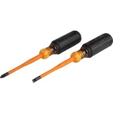 Klein Tools 33732INS 1000V Ince Uçlu Yalıtımlı Tornavida Seti, 2 Yıldız ve 6,3 mm Dolap Ucu, Dolgulu