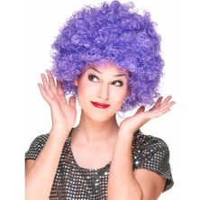 Katre46 Mor Renk Kıvırcık Afro Bonus Peruk Parti Peruğu