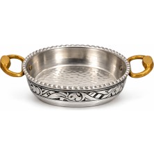 Copper Empire 18 cm Gümüş Kaplama Bakır Sahan – Omlet, Şakşuka, Menemen Servis ve Pişirme Tavası